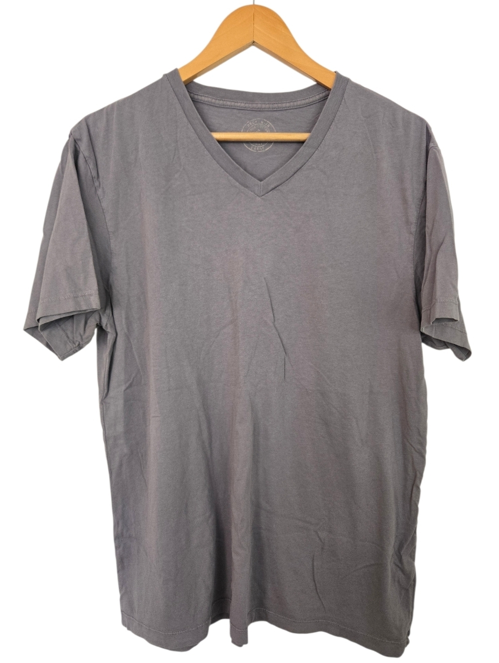J.Crew Gray V Neck Tee Size Large Classic Cotton Minimalist Top